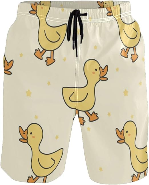 Mens Swim Trunks Quick Dry Cute Duck Swim Trunks Men Short Beach Shorts