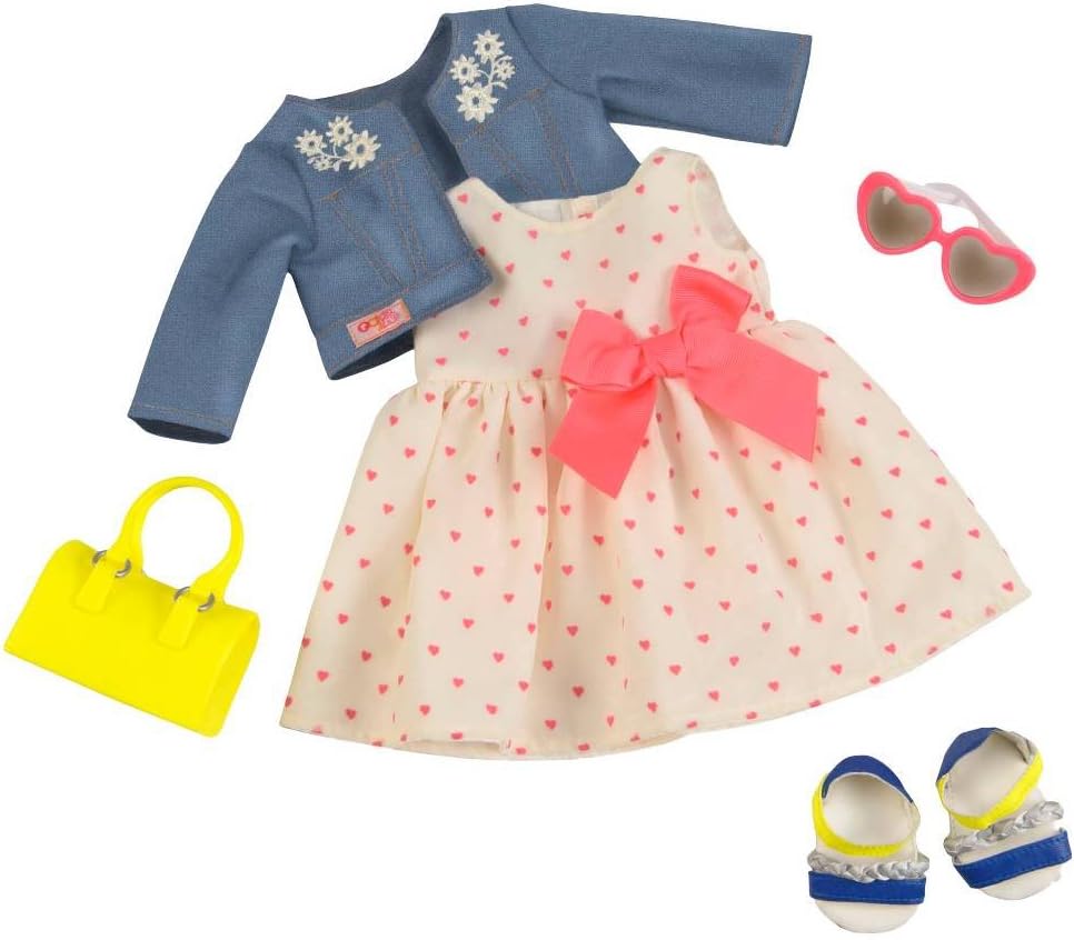 Our Generation Deluxe Outfit - Bright As The Sun Heart Dress & Accessories for 18 Dolls