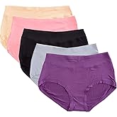 Warm Sun Women's rayon derived from bamboo Multi Pack Plus Size Stretchy Soft Breathable High Middle Waist Panties Size S-3XL