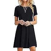 MOLERANI Women's Casual Plain Simple T-Shirt Loose Dress