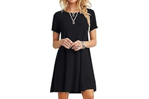 MOLERANI Women's Casual Plain Simple T-Shirt Loose Dress