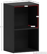 Vida Designs Oxford 2 Tier Cube Bookcase Black Wood Shelving Unit view 3
