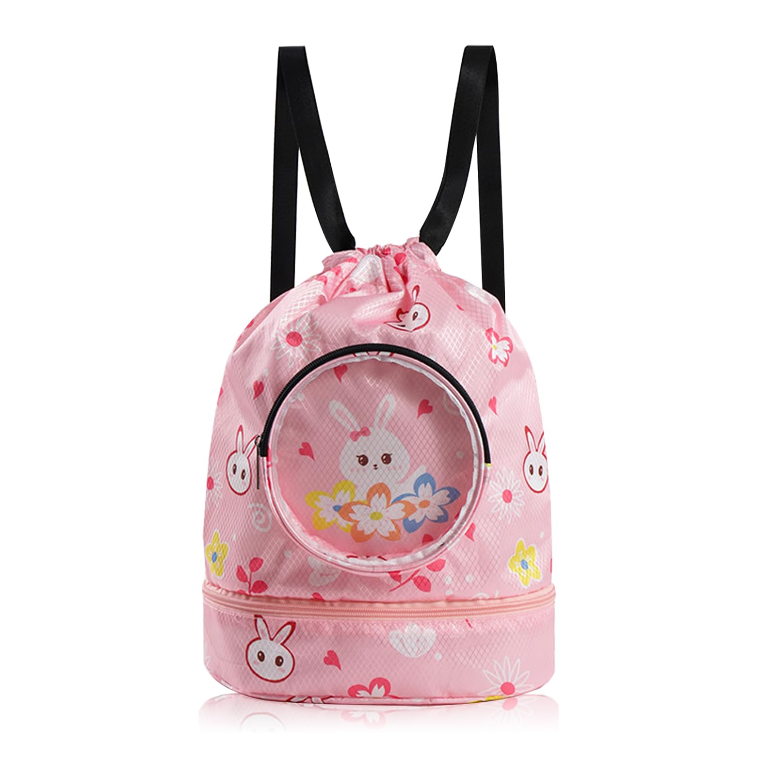 Kids Swimming Bag With Dry-Wet Separation and Shoe Compartment - Waterproof Drawstring Swim Bag for PE, Beach, Boys and Girls (Style 1)