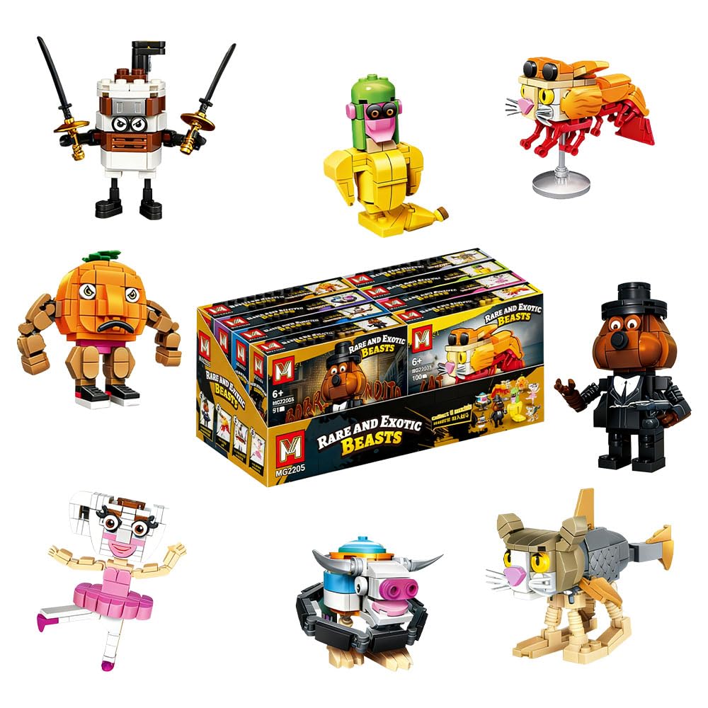 XPJBKC 8 Pcs Italian Brainrot Building Blocks Sets, 720PCS Enlarged Tung Tung Tung Sahur Building Blocks, Tralalero Tralala Toy, Italian Brain Rot Toys, Weird Stuff Gift for Kids Fans — image 1