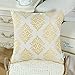 CaliTime Pack of 2 Soft Jacquard Throw Pillow Covers Cases for Couch Sofa Home Decoration Vintage Diamond Shape Damask Floral 18 X 18 Inches Gold