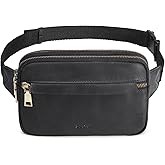S-ZONE Fanny Packs for Women Genuine Leather RFID Blocking Crossbody Bags Purses Sling Waist Chest Bag Gifts Travel Running Adjustable Strap Men