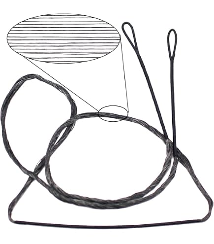 Corde D'Arc Recurve 16 Brins AMO 66 - Avec 2 Encoches Laiton Et Protège-Doigts, Pour Tir à L'Arc Traditionnel - 7