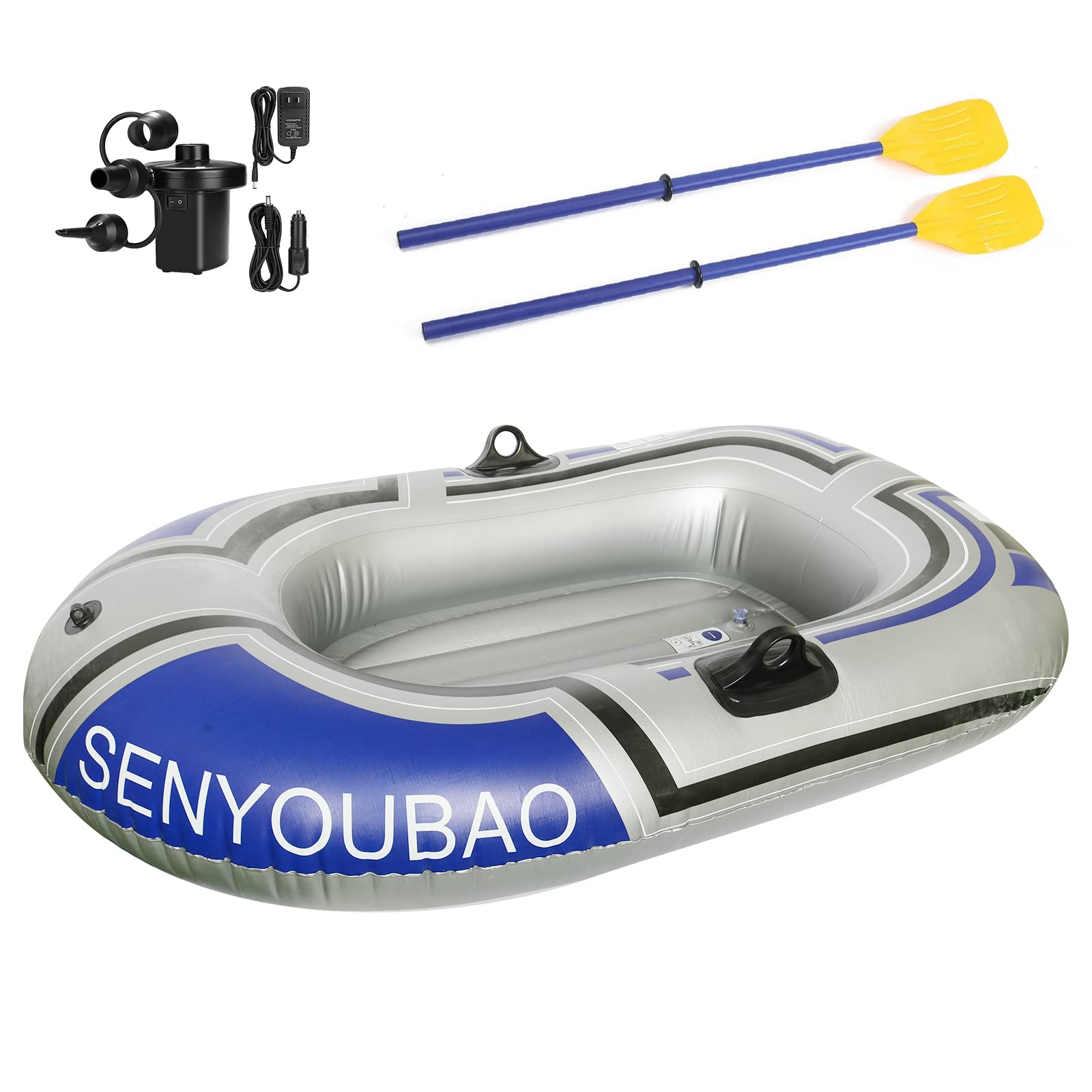 Photo 1 of BESTHLS Inflatable Boat Float Raft for Swimming Pool and Lake Safe Comfortable for Adult with Air Pump 2 Oars