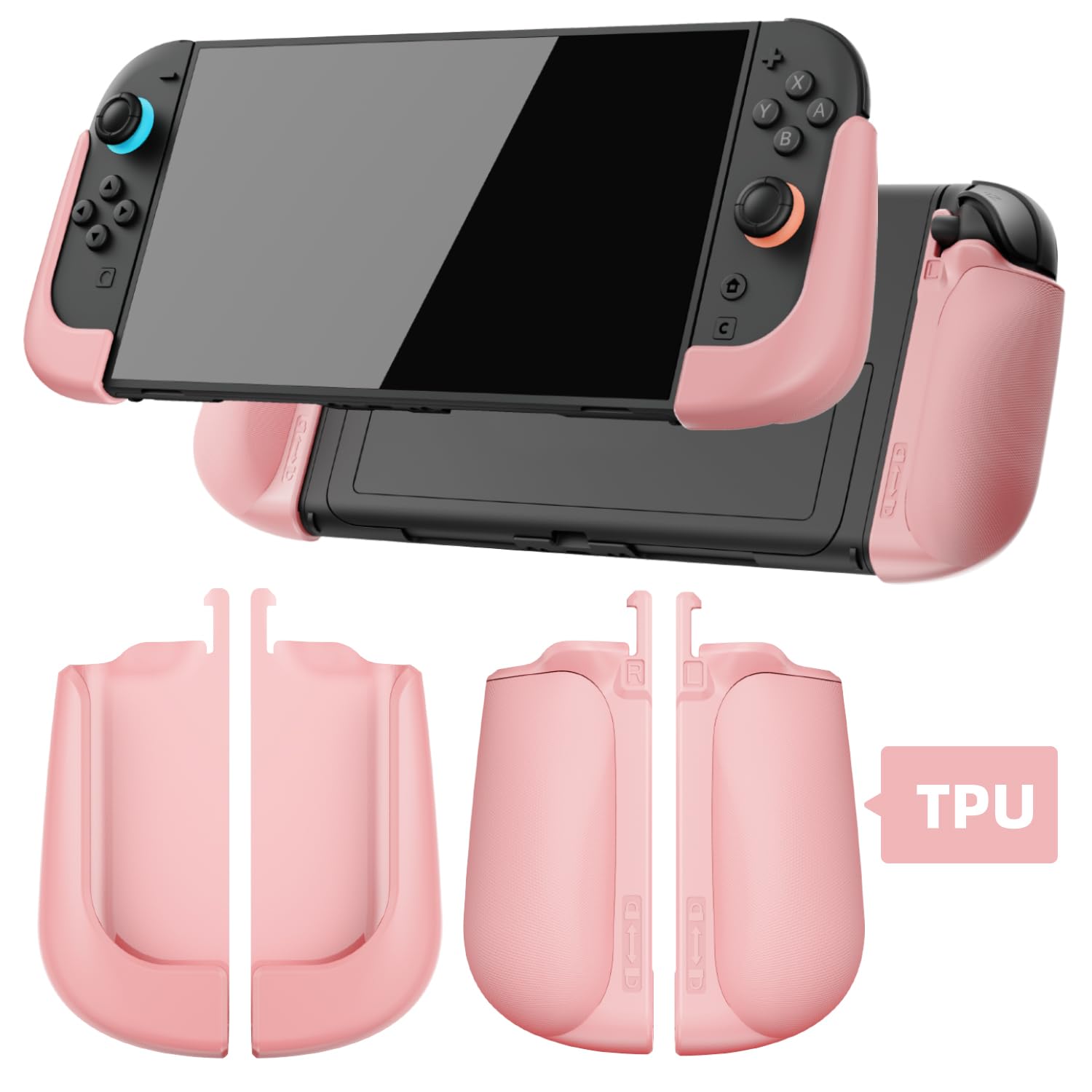IFYOO NexGrip Ergonomic Grip Set for Nintendo Switch 2 Joycons, Grip Case Compatible with Joy Con 2 Controller, Compatible with Switch 2 Joycon, Switch 2 Accessories - Pink
