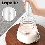 KOOSREEL Milk Frother Handheld USB Battery Powered Foamer Whisk White view 5