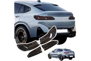 JONKOKO ABS Black Rear Tail Light Lens Taillight Kit Compatible with BMW X4 G02 X4 M 2019-2025 Car Exterior Taillight Protection Cover Accessories