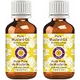 Deve Herbes Pure Mustard Oil (Brassica juncea) Natural Therapeutic Grade Cold Pressed (Pack of two) 100ml X 2 (6.76 oz)