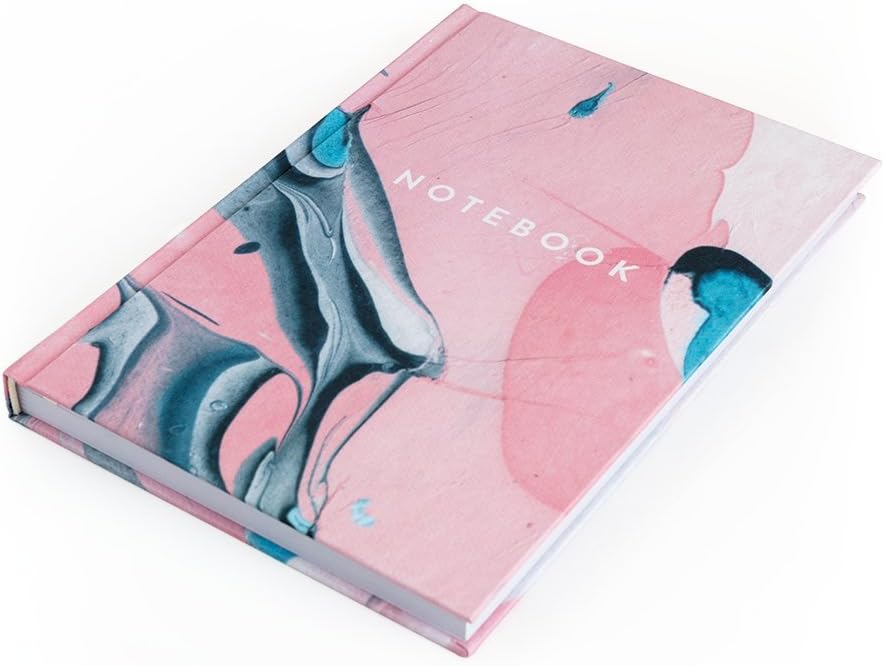 Chickidee Homeware Marble Lined Notebook - Pink/Blue/Black