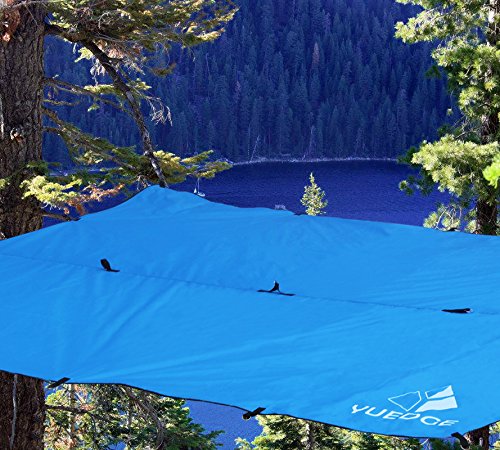 YUEDGE 10x10ft Multi-function Waterproof Camping Backpacking Tarp Shelter RipStop Rainfly Snow Cover Hammock Tarp Rain Fly Tent Tarp - Thumbnail 4