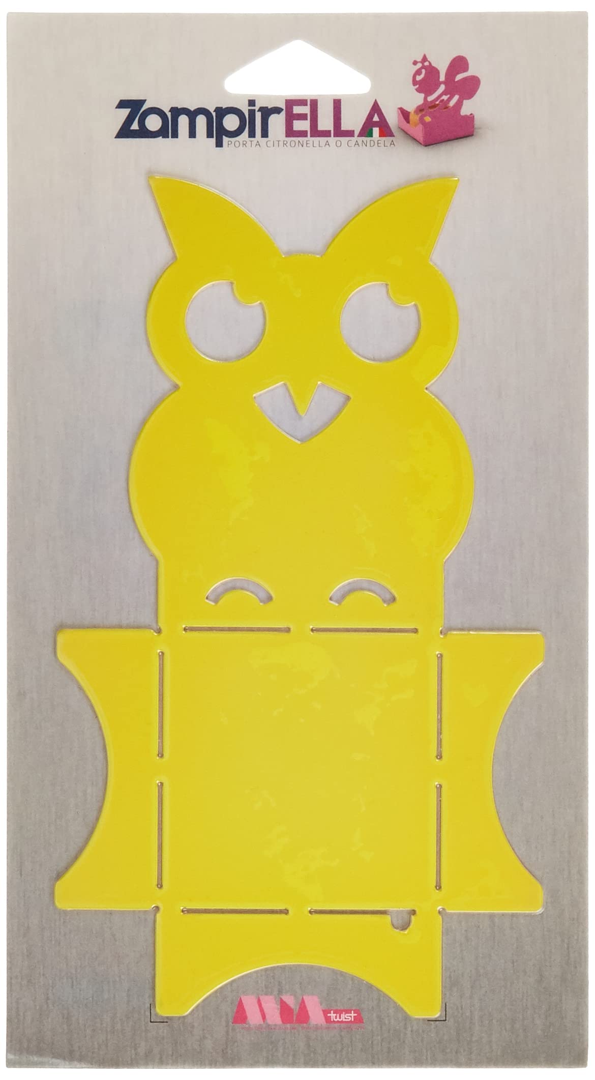 Alubox zampirella Citronella Port or Owl Candle, Yellow, 7 x 11 x 19 cm