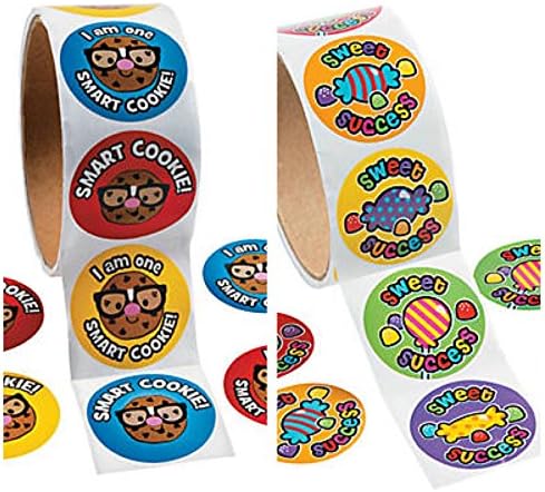 200 "Student Reward" Stickers / "2 STYLES"-"Sweet Success &amp; "Smart Cookie" Classroom/Teacher/Pupil Reward