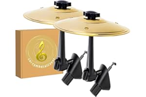 WGSWX 2 Pack Car Cymbal Air Vent, Clip-On Mini Drum Crash Cymbal, Car Symbol Drum for Music Lovers & Drummers, Universal Fit 