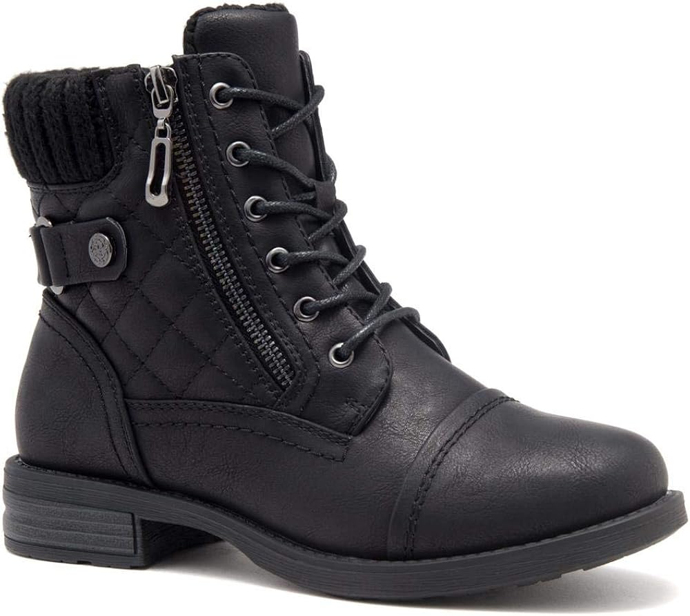 black fold down boots