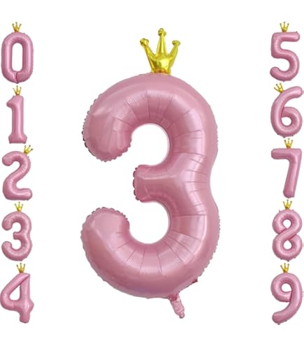 Black Number 3 Balloon With Gold Crown - 32 Inch Aluminum Foil Birthday Balloon For 3rd Birthday Party