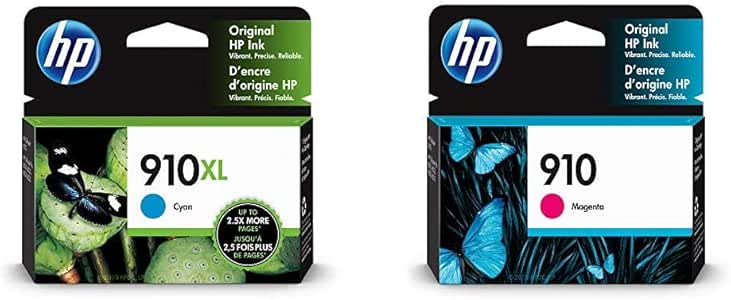 Amazon.com: HP 910XL | Ink Cartridge | Cyan | 3YL62AN & 910 | Ink Cartridge | Magenta | 3YL59AN 