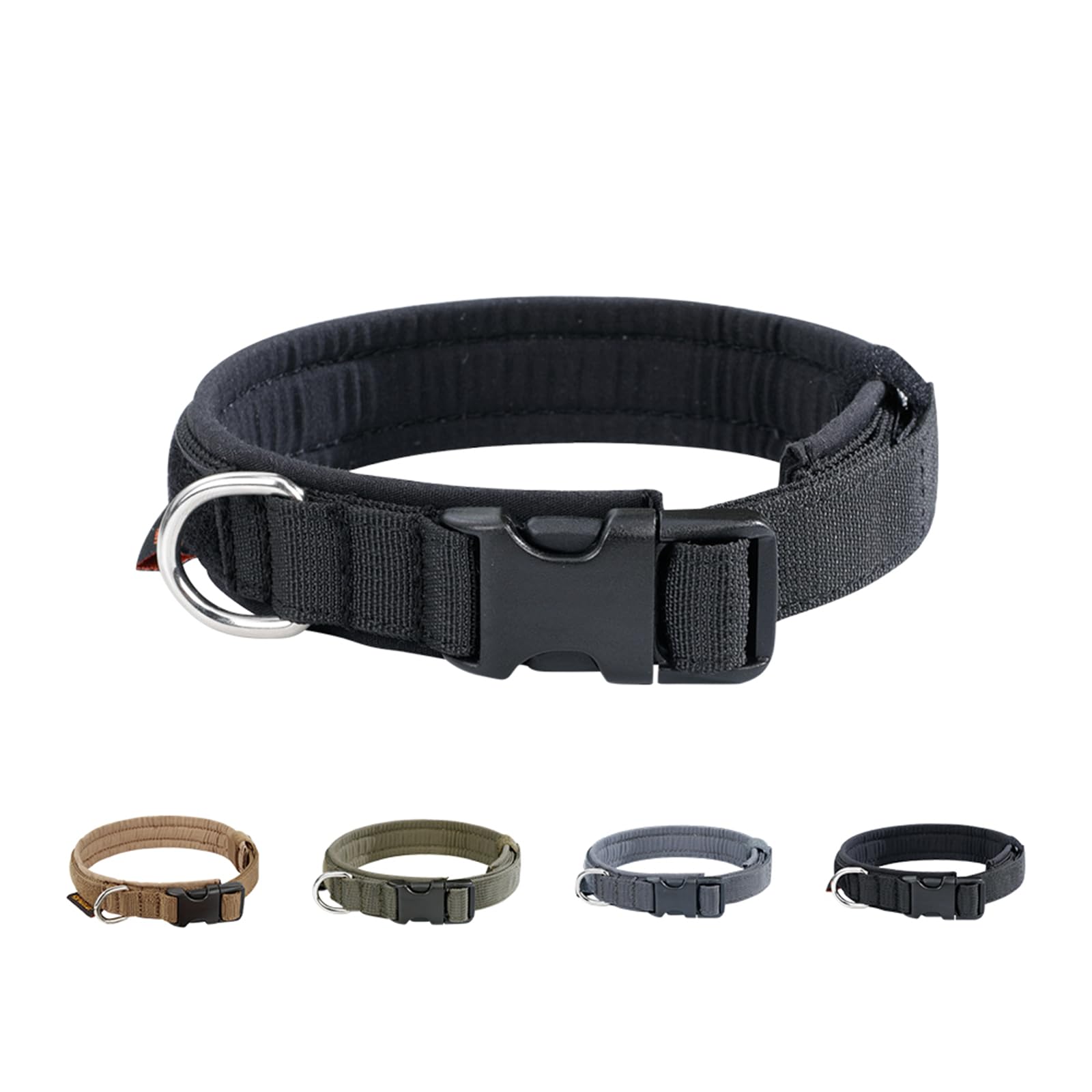 EXCELLENT ELITE SPANKER Nylon Puppy Dog Collar Adjustable Training Collar Quick-Release Buckle Lightweight No-Choke for Small Medium Dogs(BLK-XS)