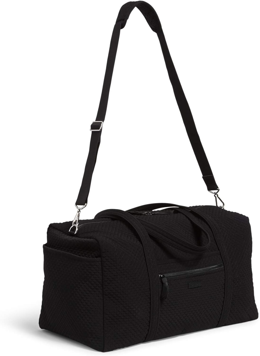 Vera Bradley Women's Microfiber Large Travel Duffle Bag, Black, One Size: Shoes