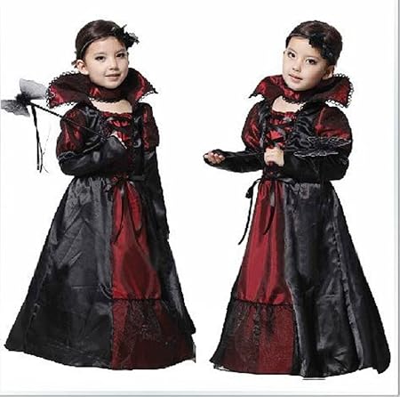 Amazon 吸血少女 子供用 女の子 吸血鬼 ドラキュラ コスプレ セット 収納 バッグ 2点 セット クリスマス ハロウィン の プレゼント に 子供服 こども 子供 仮装 衣装 販売 パーティグッズ パーティ衣装 宴会グッズ パーティーグッズ 簡単 イベント ハロウィーン かぼちゃ