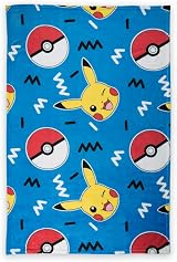 Character World Official Pokemon Memphis Fleece Throw Pikachu 100x150cm Blue view 2