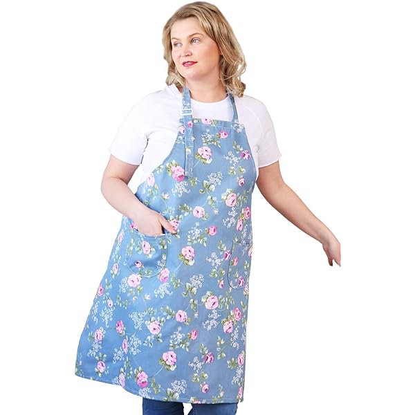APRONNER No Ties Delantales De Talla Grande Para Mujer Con Bolsillos