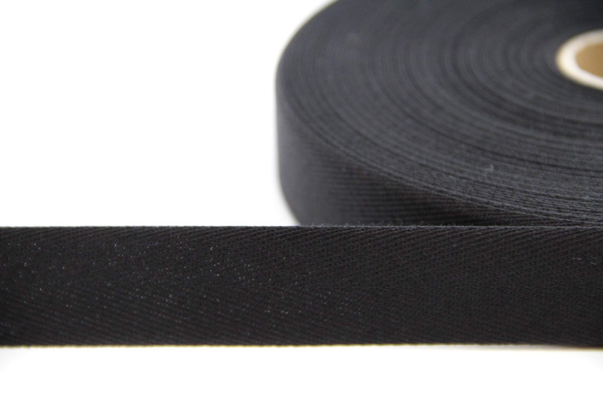 nts Nähtechnik 50 m Roll Twill Tape, 84% Cotton Seam Tape (Black, 4)