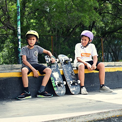 VOKUL 31" X 8" Complete Standard Skateboard Cruiser with 7 Layer Maple Wood Skateboard Deck for Kids Youths Adults (Poison) - Thumbnail 6