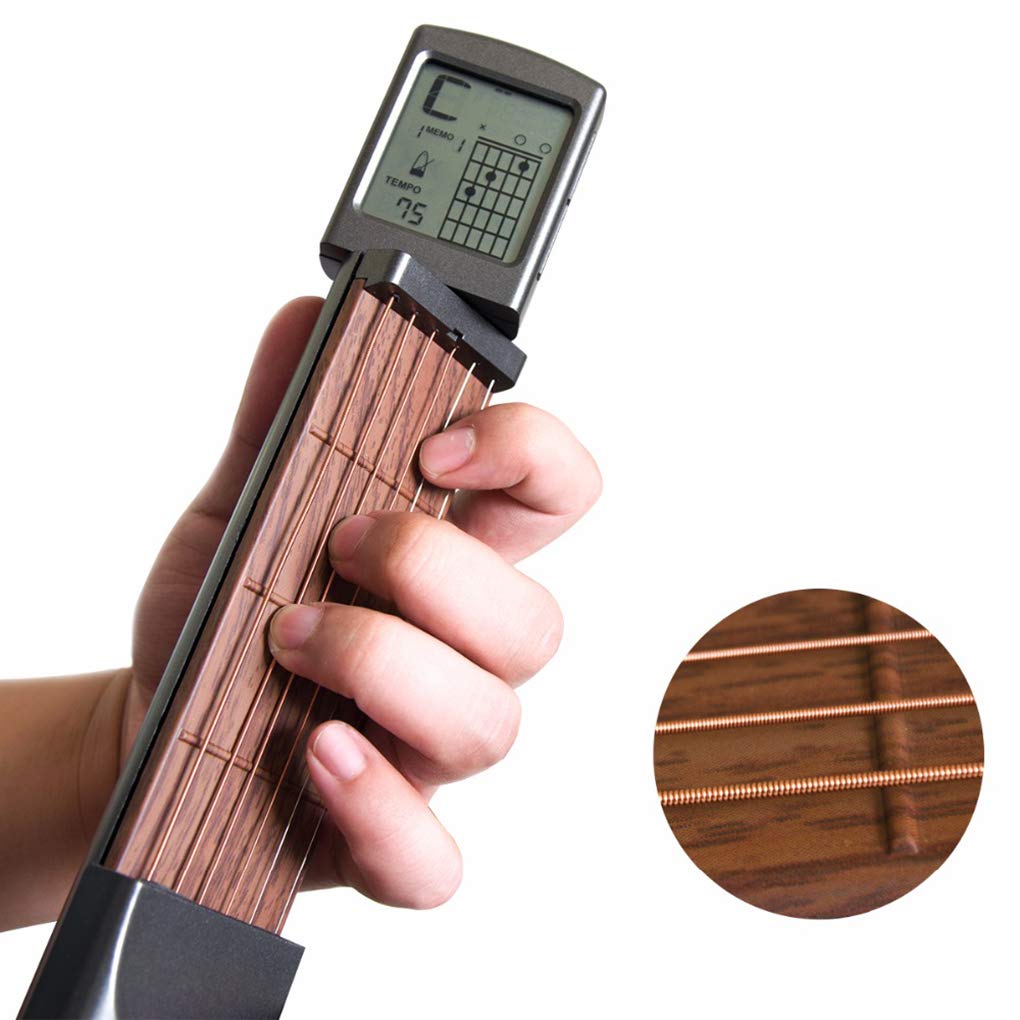 Kongnijiwa Herramientas Prácticas portátil acorde Trainer Pocket-Guitarra  para Principiantes LCD de Instrumentos Musicales de Cuerda Acordes Práctica  Herramientas Kits de guitarra acústica Guitarras y accesorios  futakuchi-hakata.com