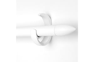 Modern Adjustable Curtain Rod Set 16 to 144 Inches, Sleek Window Rod for Bedroom, Living Room, White