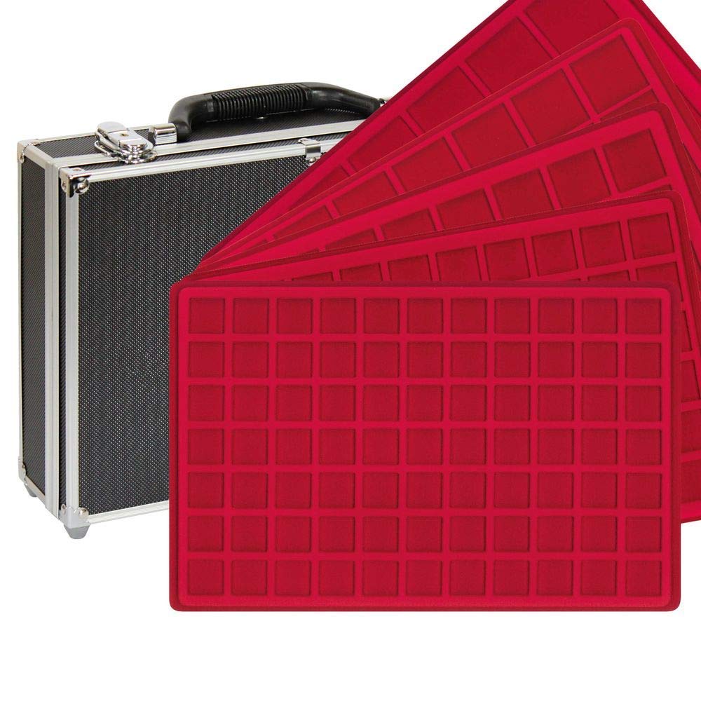 Lindner 2338 Large Collectible Coin Case with 8 Coin Trays for Different Diameters