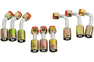 Wisepick Air Conditioning #8 AC Fitting Set Female Oring Beadlock 3/4-16UNF Including Straight 45 90 Degree