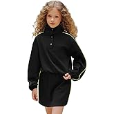 Mirawise Girls Sweatsuit 2 Piece Long Sleeve Sweatshirt and Skorts Tracksuit Pocketed Activewear Skort Sets for 4-13Y
