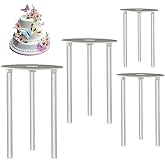 Cake Tier Supports,4 Pcs Reusable 9/12/16/20cm Cake Boards and 12 Pcs Cake Dowels Rods Set for Tiered Cake Construction and S
