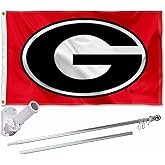 Georgia Bulldogs Red Flag with Pole and Bracket Kit