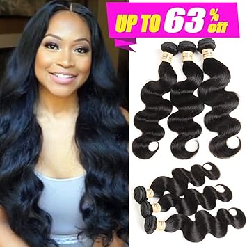 Amazon Com Short Brazillian Body Wave Human Hair 3 Bundles 10 12