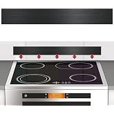 Stainless Steel Backsplash for Stove, Front Control Freestanding Range Universal Backguard, Stainless Steel Backsplash for Kitchen Stove Decor, 29.75" L&times;5" W Fit for Most (Black_1 Pc)