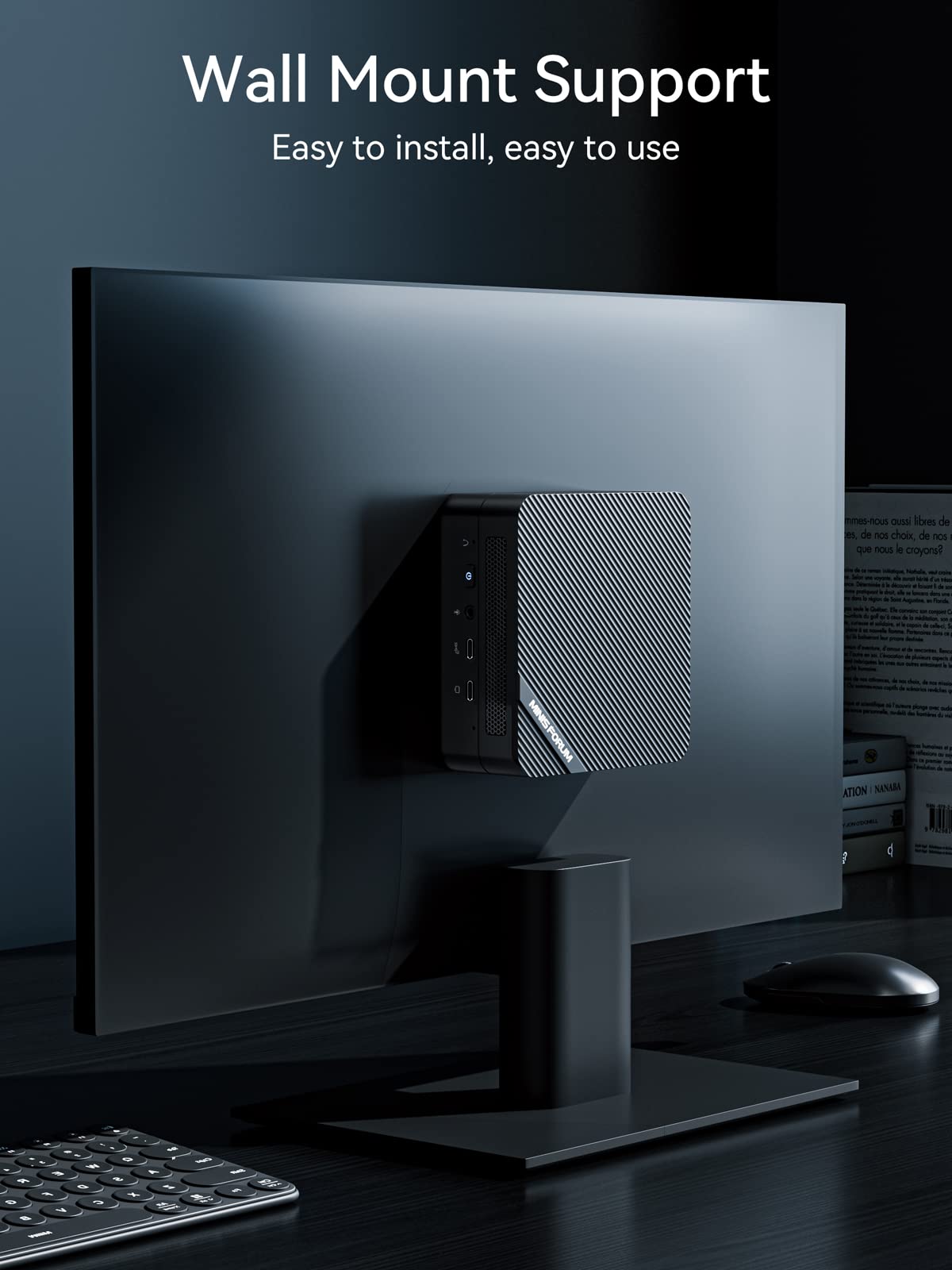 MINISFORUM UM580D Mini PC Windows 11 Pro AMD Ryzen 7 5800H up to 4.4GHz 32GB RAM 512 GB PCIe SSD Radeon Graphics Desktop Computer,4KUSB-C & Dual HDMI, 1X RJ45, 6X USB Port, WiFi 6 BT5.2 black (TH60)