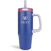 ODYX Glacier Bottle – 32oz Insulated Stainless Steel Water Bottle with Flip Straw Lid, One-Button Open, Leakproof & BPA-Free, Recyclable Travel Tumbler for Work, Home, or Journey (Glacier Dusk)