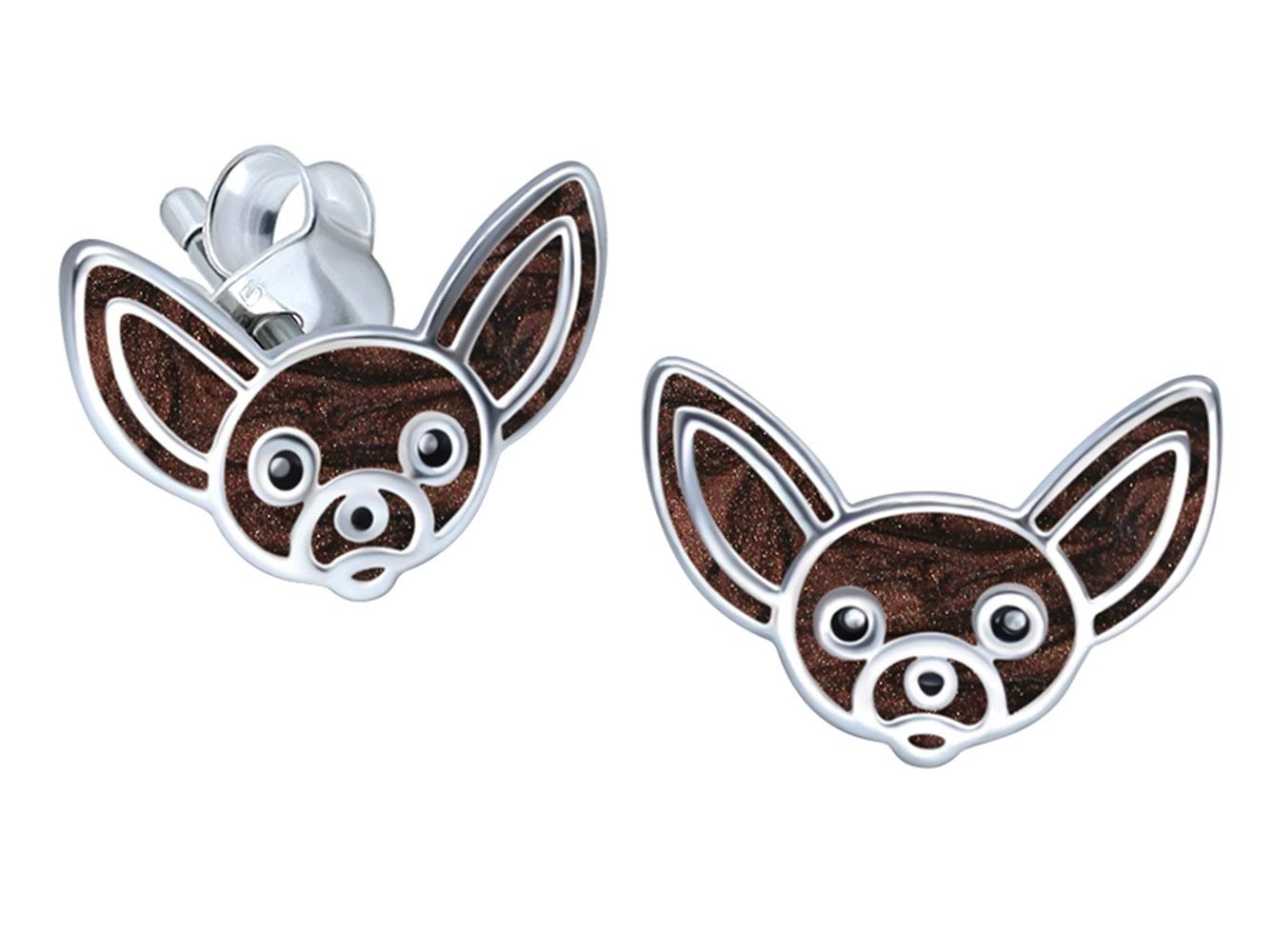 Chihuahua Dog Earrings 925 Sterling Silver