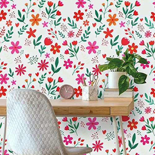 Ismoon Floral Peel and Stick Wallpaper Leaf Contact Paper 15.7\