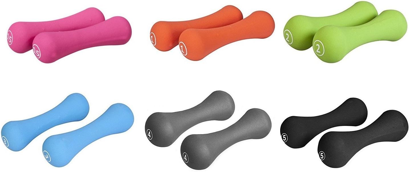 Neoprene Coated Steel Dumbbells Aerobic Weight Fitness Training – Sold as a Pair/Boxed in pairs