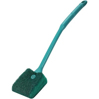 AQUANEAT Fish Tank Cleaning Tools, Aquarium Double Sided Sponge Brush, Algae Scraper Cleaner with Long Handle
