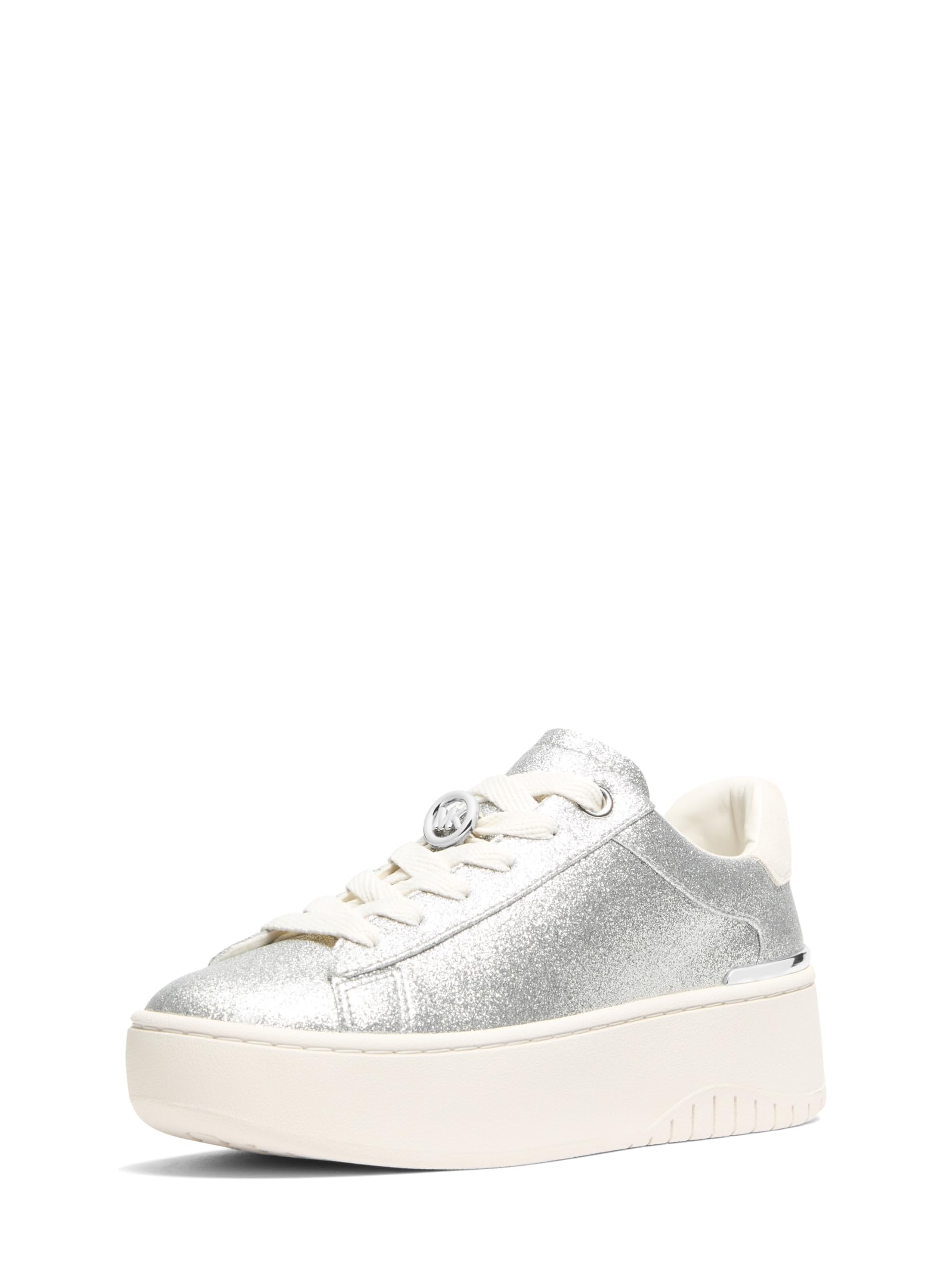 Michael Kors Women’s Dottie Lace Up Sneaker, Silver, 9