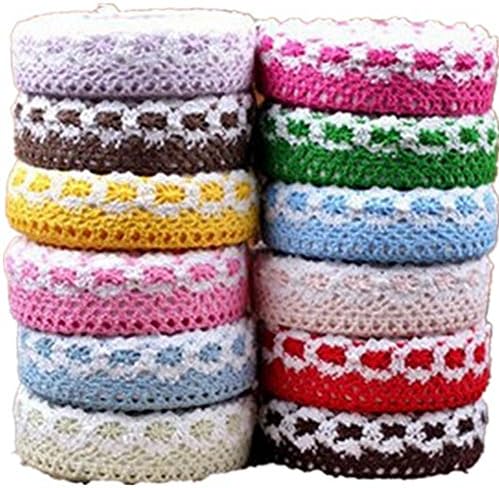 KitMax (TM) Pack of 4 Pcs Colorful DIY Stationery Making Sticker Lace Fabric Tapes Gift for Students Children, Color May Vary