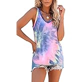 ETCYY Tank Tops for Women Tie-Dyed Workout Yoga Summer Sleeveless Athletic Tops Loose Fit Shirts