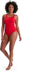 Speedo Women's Eco Endurance+ Medalist Swimsuit Athletic Fit Chlorine Resistant view 2